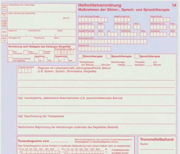Abbildung eines medizinischen Verordnungsschein